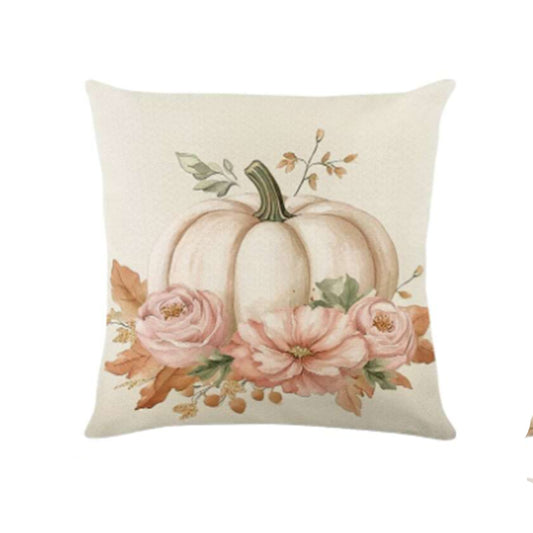 Fodera cuscino zucca e fiori