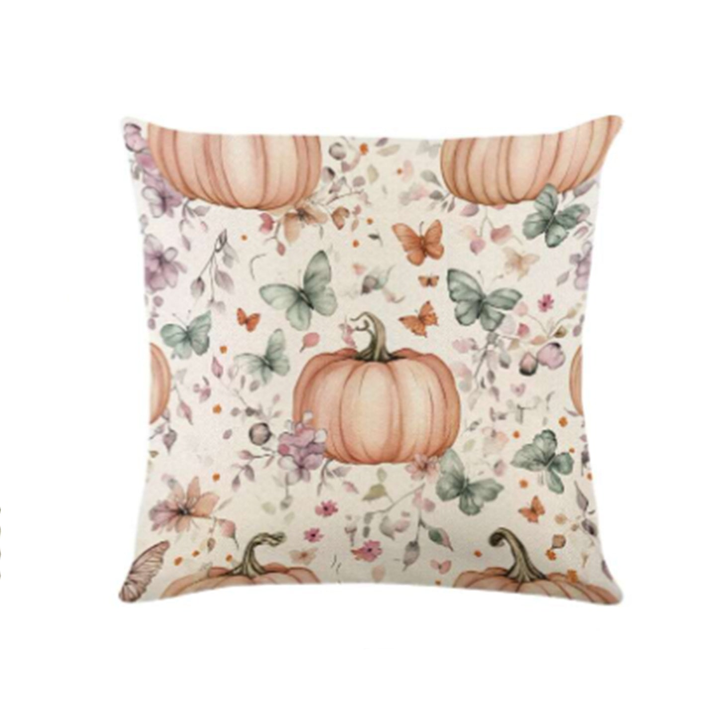 Fodera cuscino zucca e farfalle