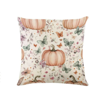 Fodera cuscino zucca e farfalle