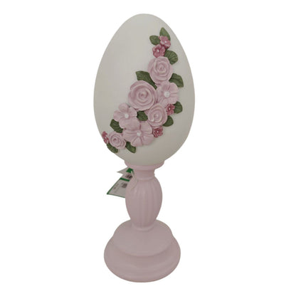 Uovo fiori lilla in resina maxi