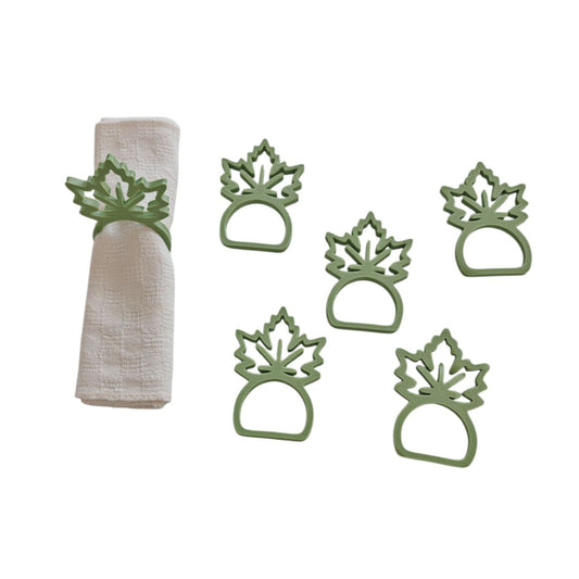 Fermatovagliolo foglia verde set 2 pezzi