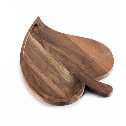 Tagliere/ vassoio foglia in legno