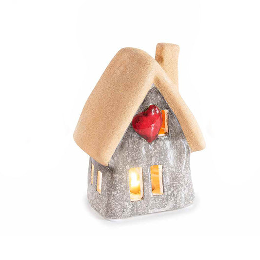 IN ARRIVO Casetta in terracotta grigia con luce led